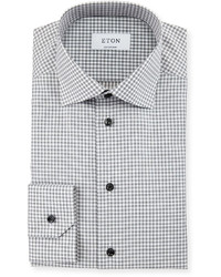 Eton Contemporary Fit Check Dress Shirt Graywhite