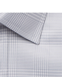 Tom Ford Light Grey Slim Fit Prince Of Wales Checked Cotton Shirt