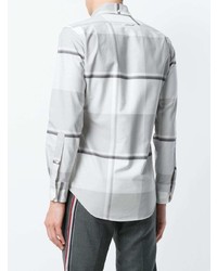 Thom Browne Oversized Repp Check Classic Long Sleeve Oxford Shirt