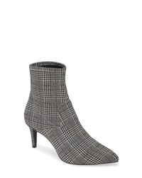 Grey Check Elastic Ankle Boots