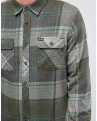 Brixton Checked Flannel Shirt In Regular Fit