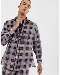 Sacred Hawk Oversized Shirt In Check Flannel