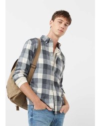 Mango Outlet Slim Fit Check Flannel Shirt
