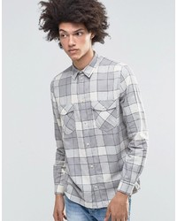Weekday West Check Flannel Shirt Gray