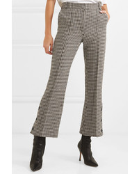 Rokh Cropped Houndstooth Tweed Flared Pants