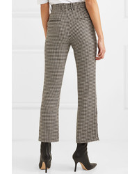 Rokh Cropped Houndstooth Tweed Flared Pants