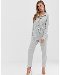 PrettyLittleThing Jumpsuit In Grey Check