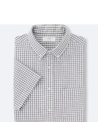 Uniqlo Linen Cotton Checked Short Sleeve Shirt