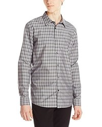 Calvin Klein Liquid Cotton Multi Check Gingham Long Sleeve Woven Shirt