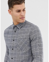 Burton Menswear Shirt In Grey Check