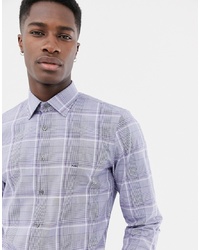Michael Kors Slim Fit Stretch Shirt In Grey Prince Of Wales Check