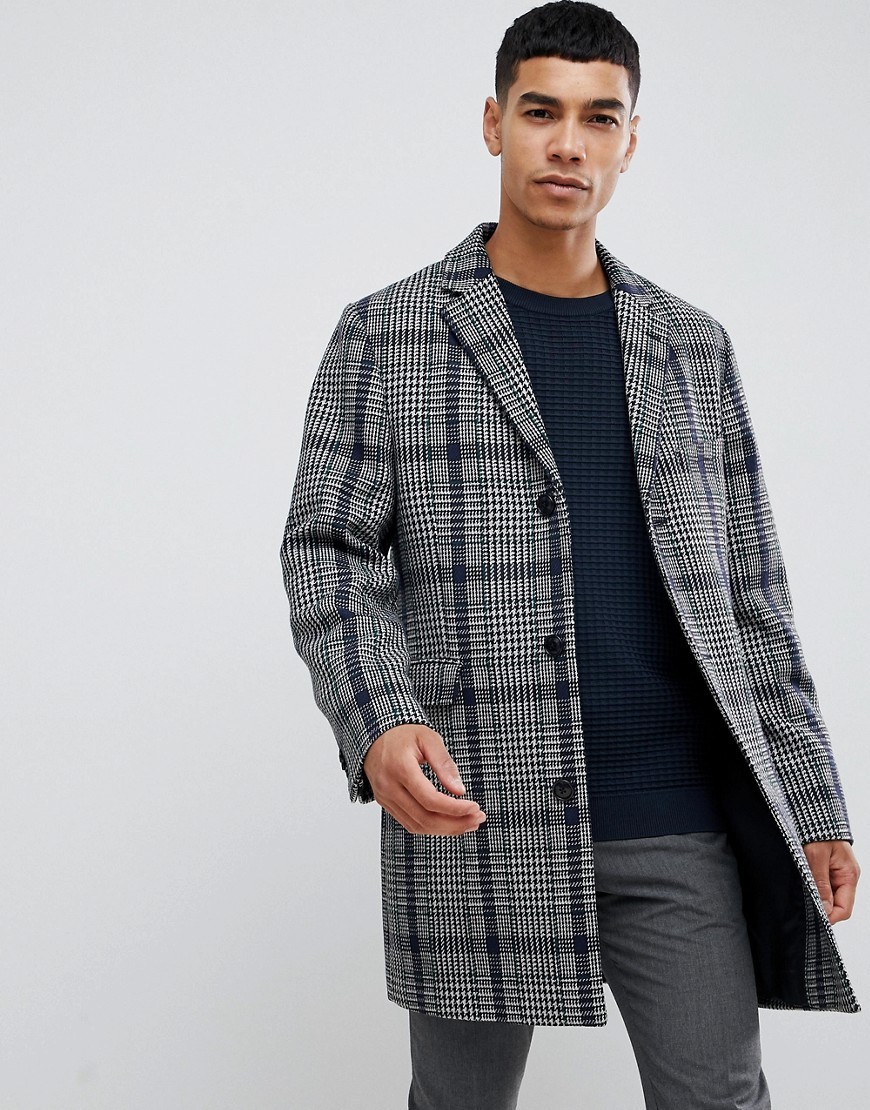 MOSS BROS Moss London Overcoat With Prince Of Wales Grey, $52 | Asos ...