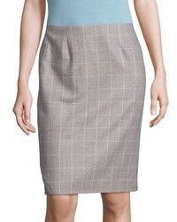 Grey Check Pencil Skirt