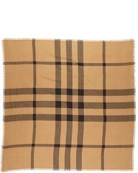 Burberry Overdyed Chambray Check Square Scarf