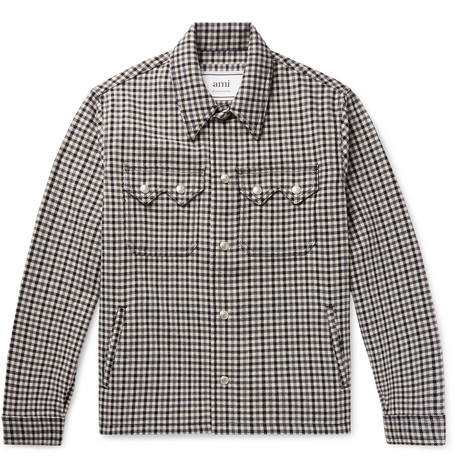 houndstooth lined shirt jacket