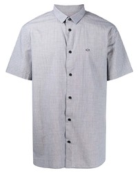 Armani Exchange Checked Logo Embroidered Shirt