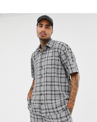 Milk It Vintage Oversized Shirt In Grey Check Co Ord
