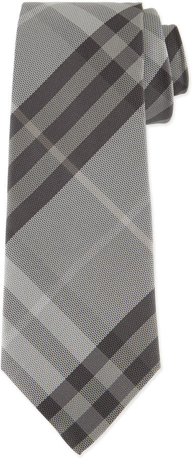 Burberry Textured Check Silk Tie Gray, $190 Neiman Marcus | Lookastic