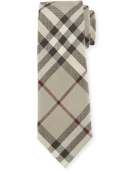 Burberry Textured Check Silk Tie Taupe