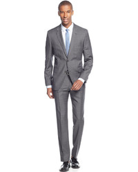 Boss Hugo Boss Grey Plaid Windowpane Suit