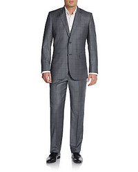 Saks Fifth Avenue BLACK Classic Fit Windowpane Plaid Suit