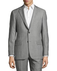 Hickey Freeman Classic Fit Windowpane Suit Gray