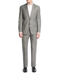 Armani Collezioni Prince Of Wales Check Two Piece Suit Light Gray