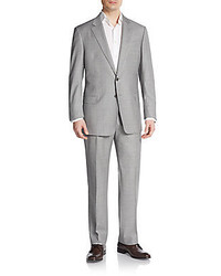 Armani Collezioni Regular Fit Windowpane Grid Suit