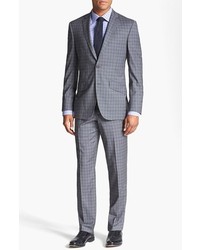 Ted Baker London Jones Trim Fit Check Suit Grey 40r
