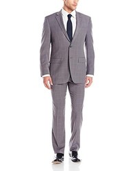 Perry Ellis Two Button Slim Fit Windowpane Suit