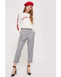 Topshop Checked Tapered Leg Trousers