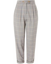 Petite Checked Tapered Trousers