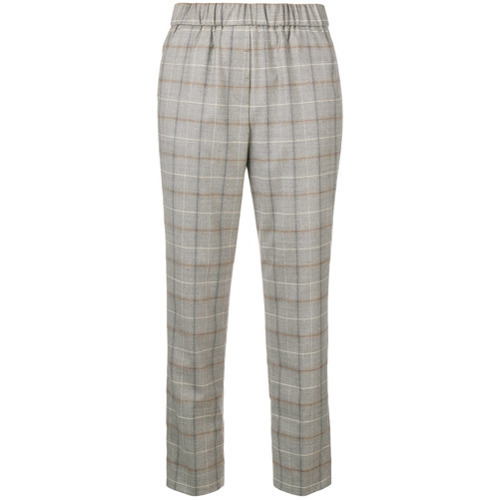 plaid cropped trousers