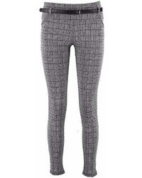 Boohoo Sarah Belted Check Skinny Trouser