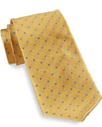 Gold Series Designed In Italy Diamond White Grid Silk Tie Casual Male Xl