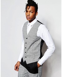 Rogues Of London Rogues Of London Prince Of Wales Check Vest In Skinny Fit