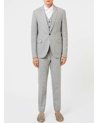 Topman Grey Check Suit Vest