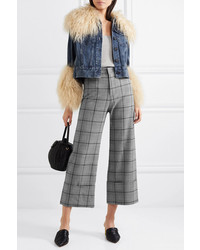 Sea Bacall Cropped Checked Woven Wide Leg Pants