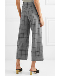 Sea Bacall Cropped Checked Woven Wide Leg Pants