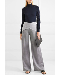 Dion Lee Checked Wide Leg Crepe Pants