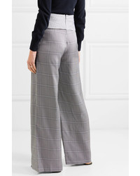 Dion Lee Checked Wide Leg Crepe Pants