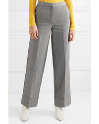 By Malene Birger Enilas Checked Cotton Blend Twill Wide Leg Pants