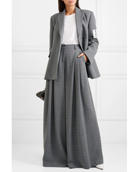 Off-White Galles Checked Woven Wide Leg Pants