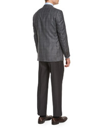 Canali Check Wool Blend Sport Coat Gray