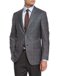 Canali Check Wool Blend Sport Coat Gray