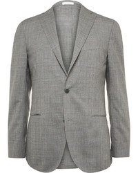 Boglioli Grey Dover Slim Fit Checked Wool Suit Jacket