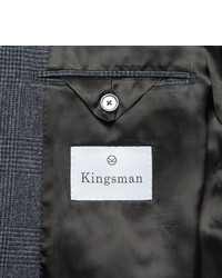 Kingsman Grey Slim Fit Prince Of Wales Checked Wool Blazer
