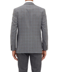 Barneys New York Super 120s Check Two Button Sportcoat Grey
