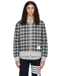 Thom Browne Gray Double Face Bomber Jacket