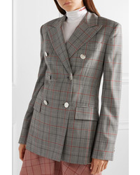 Calvin Klein 205W39nyc Double Breasted Prince Of Wales Checked Wool Blazer